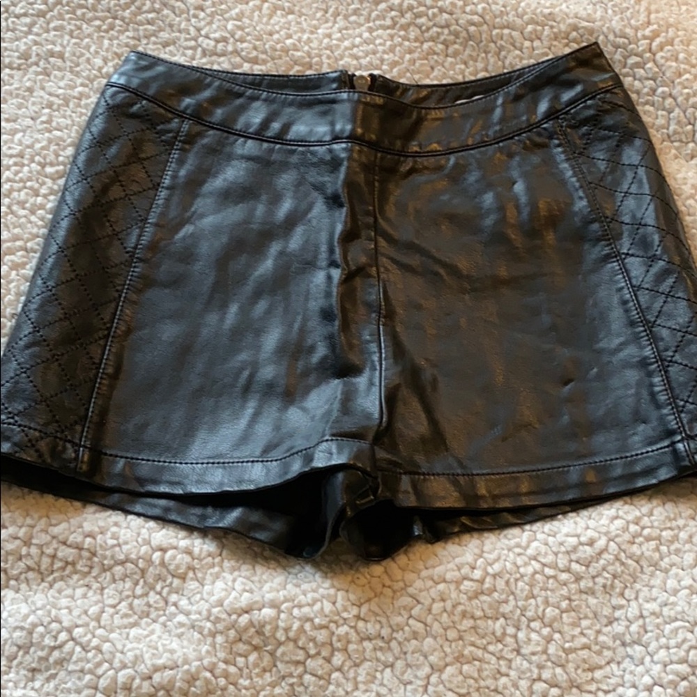 Black Leather Shorts